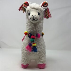 Peru White Alpaca Llama 12 “Colorful Plush Llama Toy Kids Stuffed Animal